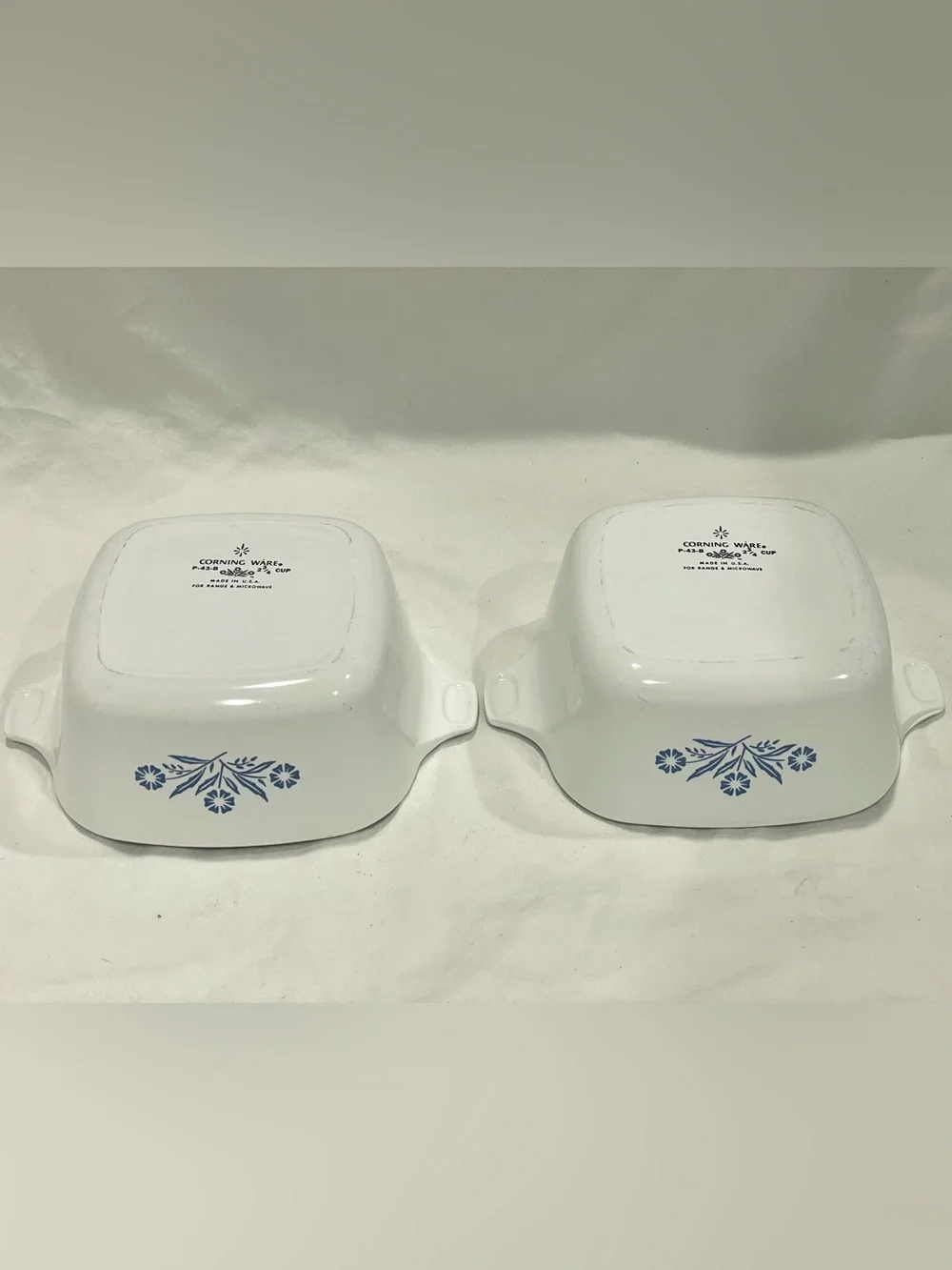 Pair (2) Vintage Corningware “Cornflower Blue” 2-3/4 C Baking Dishes | VGUC
